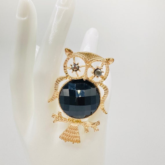Huge Owl Statement Ring - extra large Owl Ring - … - image 4