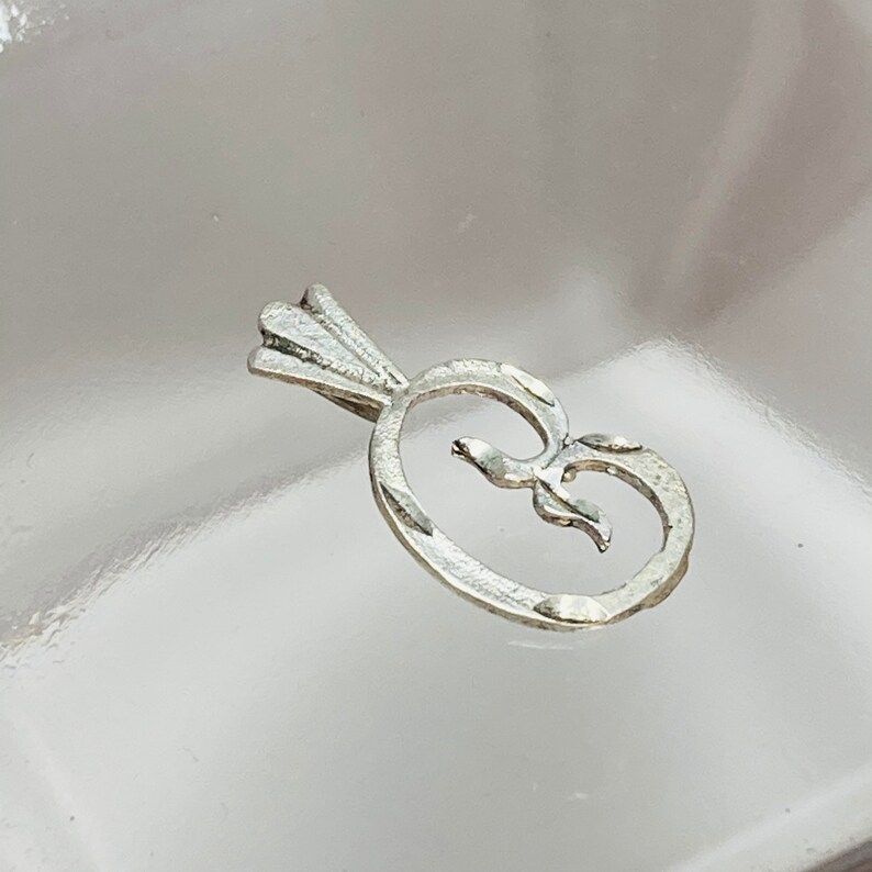 Alphabet Pendant 925 Sterling Silver Pendant vintage Letter C Sterling Pendant