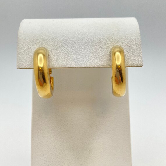 1960s CROWN TRIFARI Small Hoop Earrings - 20mm ho… - image 2
