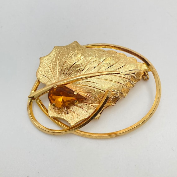 WESTERN GERMANY Golden Leaf Brooch - image 1