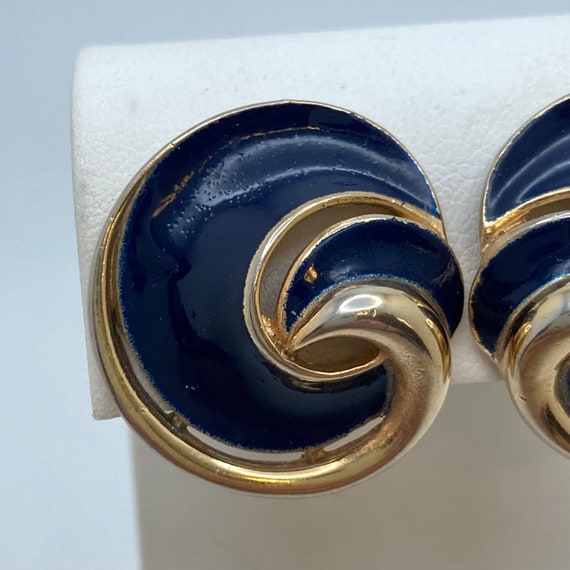 1960s CROWN TRIFARI Navy Earrings - image 4