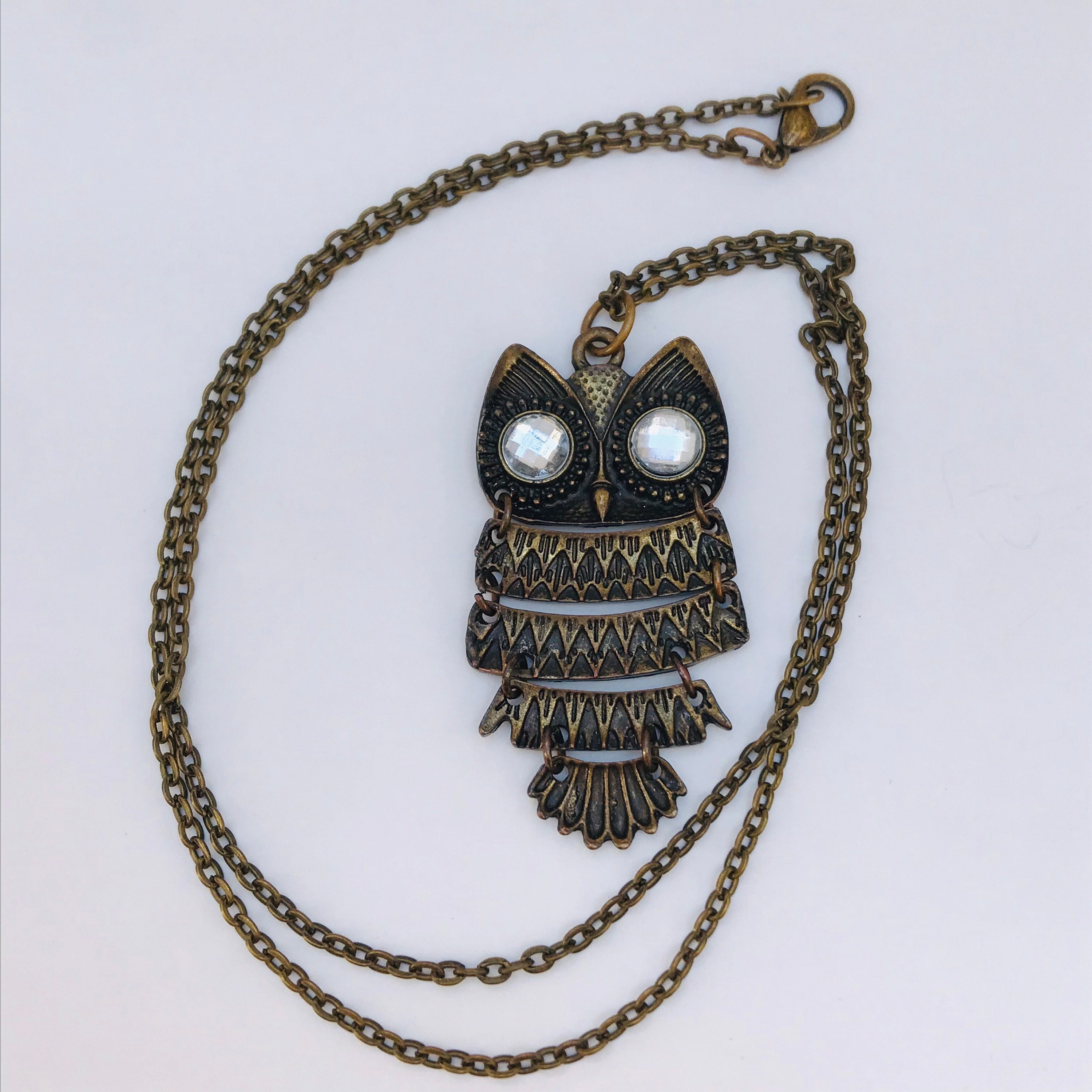 Buy Articulated Bronze Tone Owl Pendant 20 Inch Owl Necklace