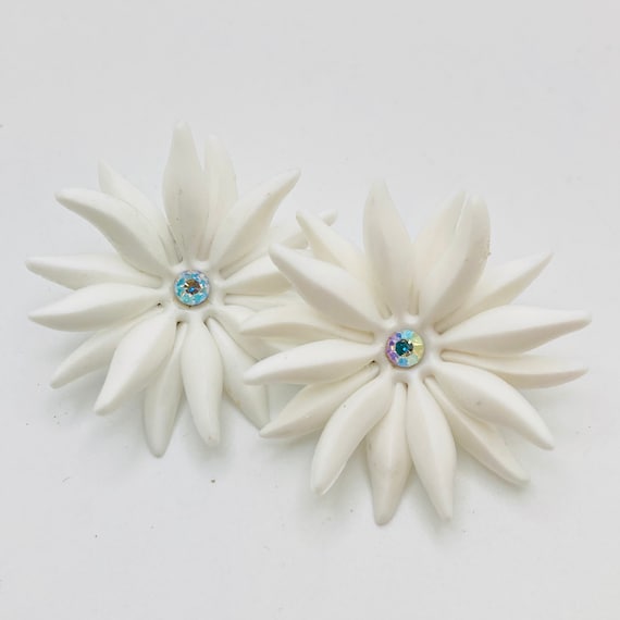 White plastic deals earrings