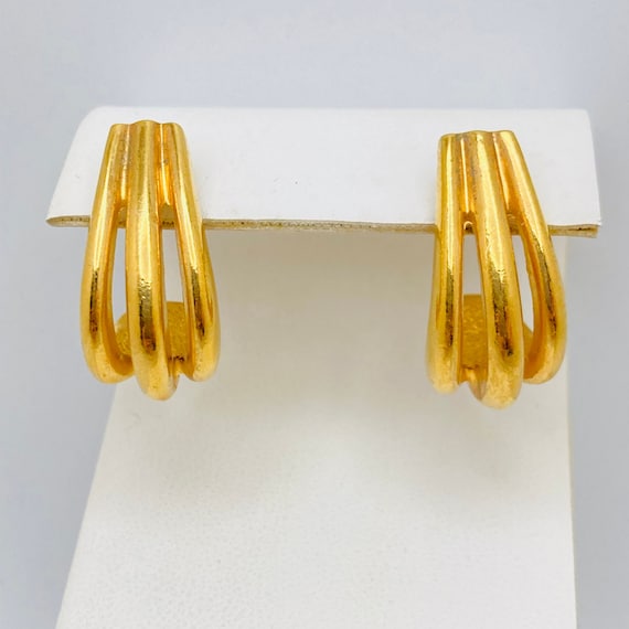 Golden Striated Half Hoops