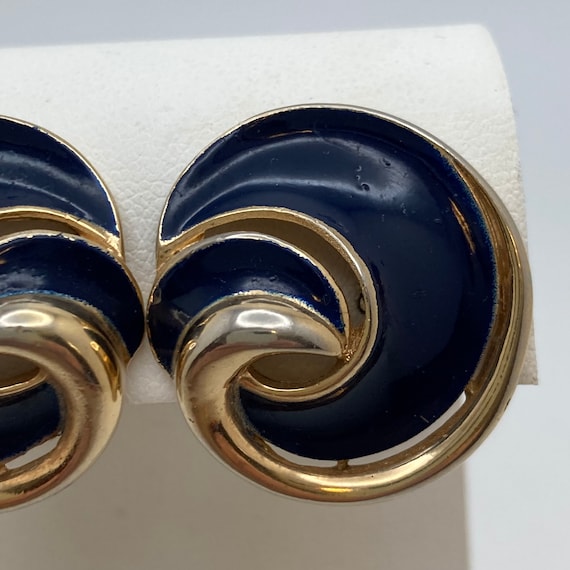 1960s CROWN TRIFARI Navy Earrings - image 5