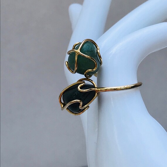 Size 7 Jade green ring - Wire wrapped ring - image 2