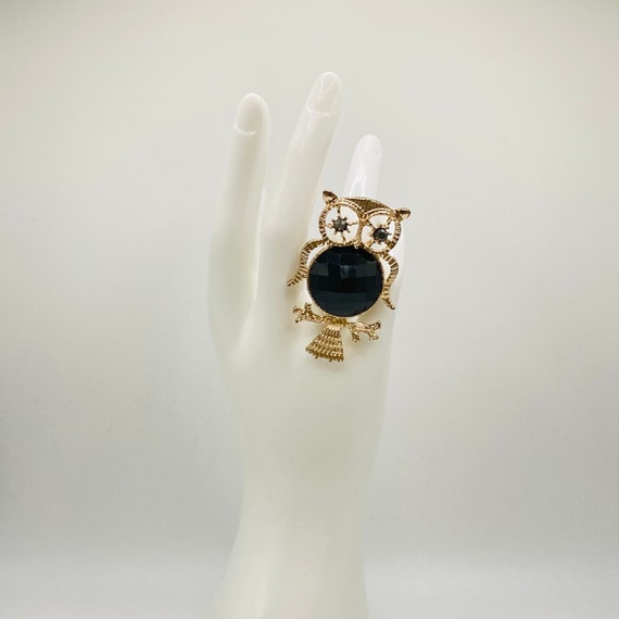 Huge Owl Statement Ring - extra large Owl Ring - … - image 3