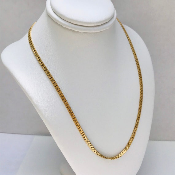 Trifari Herringbone Chain 15 Inch Gold 