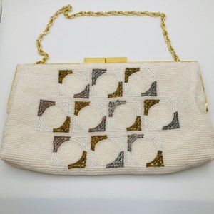 WALBORG beaded clutch - beaded evening bag - vintage handbag 1960s