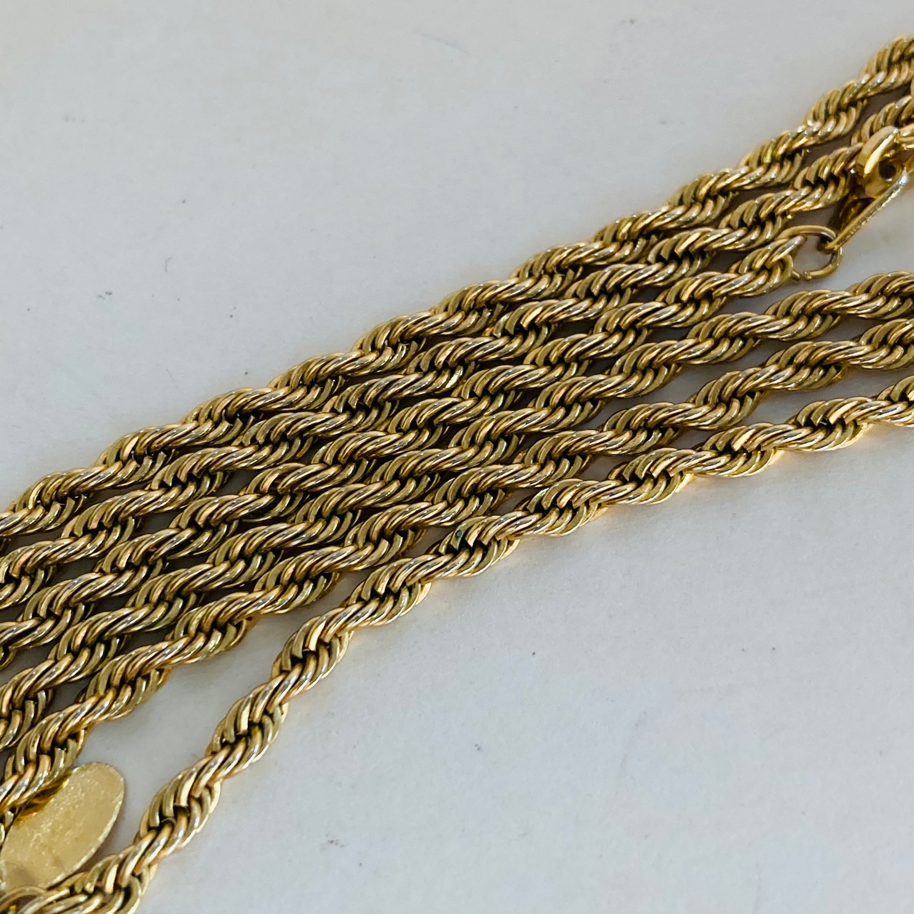 AMERICAN SHOWCASE Gold Tone Rope Chain Necklace and Bracelet Etsy