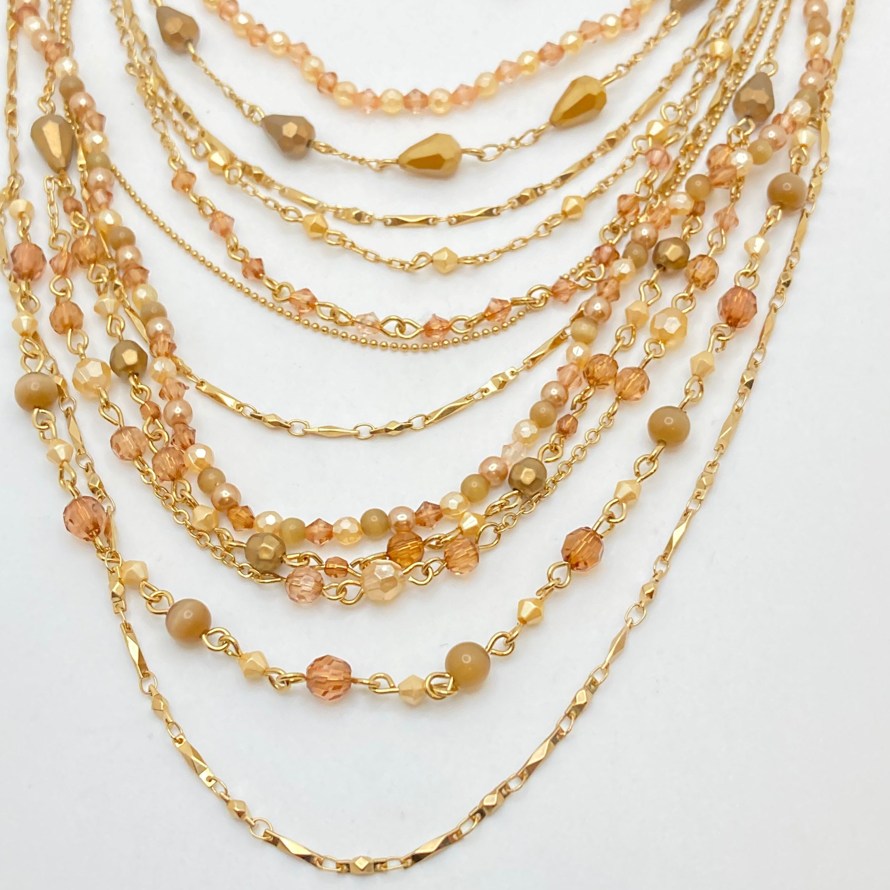 Multilayered Honey Color Necklace - Etsy