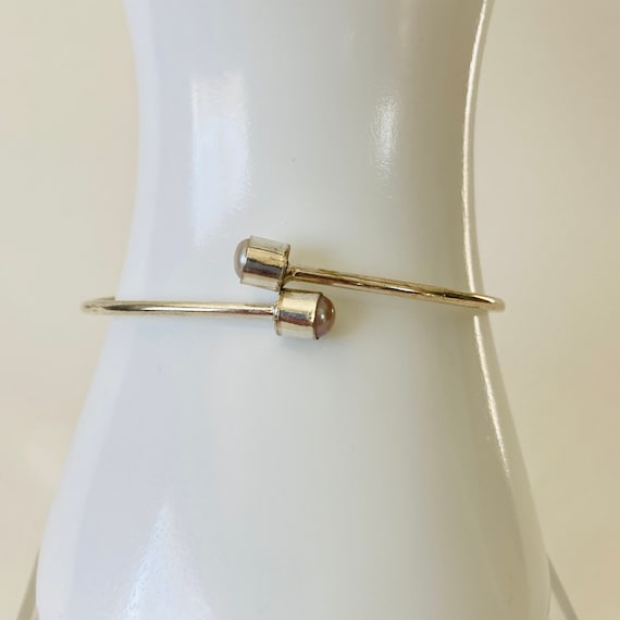 925 Sterling Silver Bangle Bracelet - sterling silver charm bracelet - adjustable sterling silver bracelet