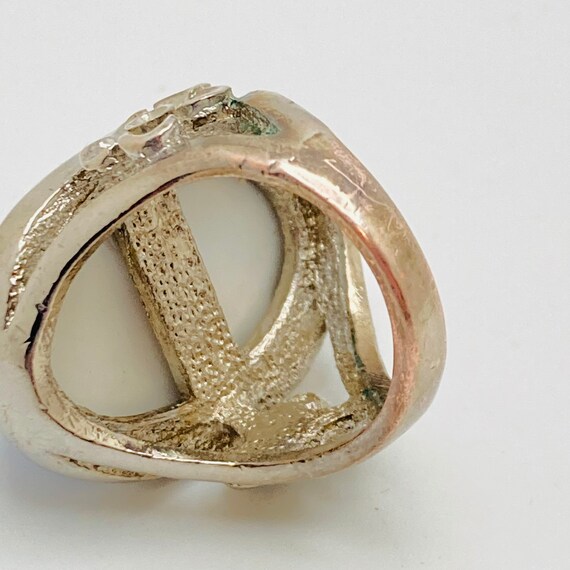 Large Blue Oval Statement Ring - size 7 - image 9