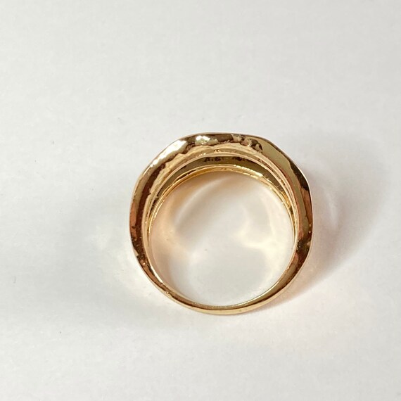 Size 6.5 Gold Tone Split Statement Ring - image 10