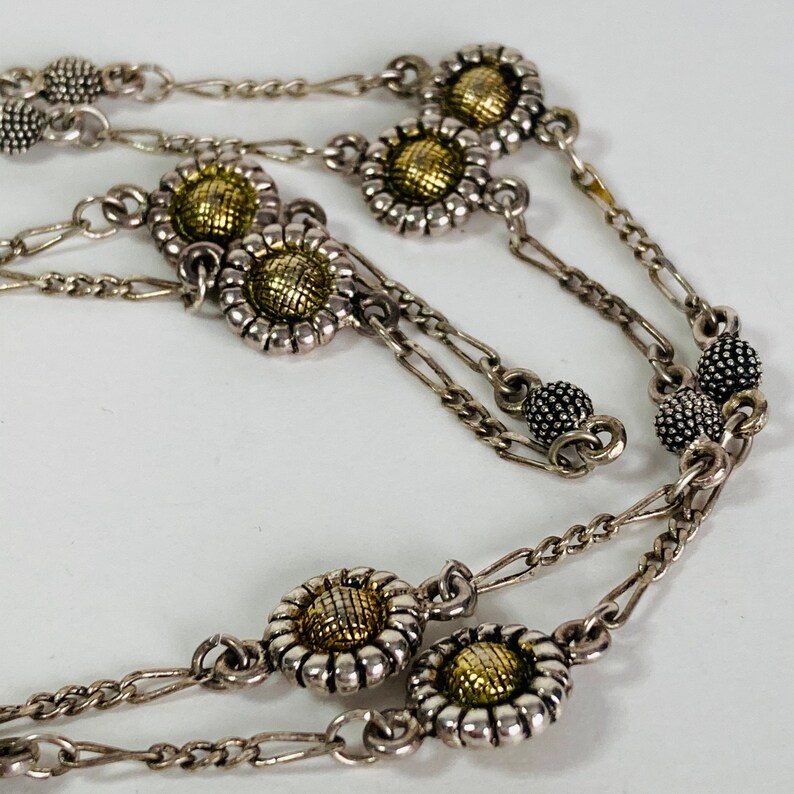 NAPIER Sunflower Necklace - Sunflower chain - 30 inch chain image 1