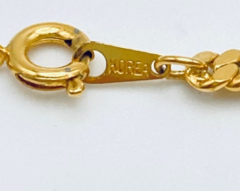 Korean Gold Chain Jewelry Stamped Korea KOREA Herringbone Chain