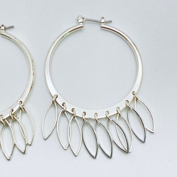 38mm Silver Tone Hoops - image 7