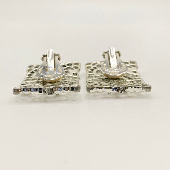 1960 EMMONS Frosted Lace Earrings - Silver Tone F… - image 10