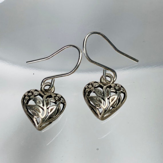 JEZLAINE Sterling Silver Heart Earrings - 925 Jez… - image 1
