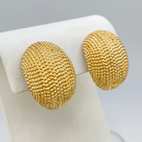 1960s SARAH COVENTRY GoldensTextured Earrings - c… - image 3