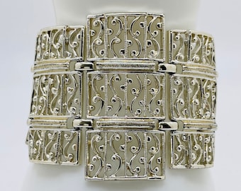 1961 SARAH COVENTRY Lady of Spain Bracelet - 7 inch silver filigree bracelet