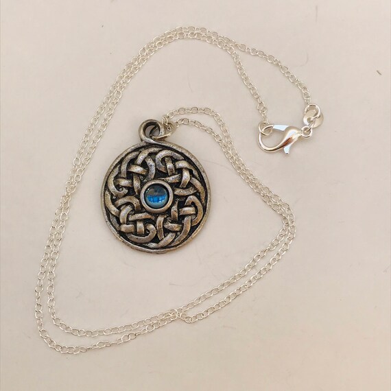 Pewter Celtic Knot Pendant celtic necklace Gem