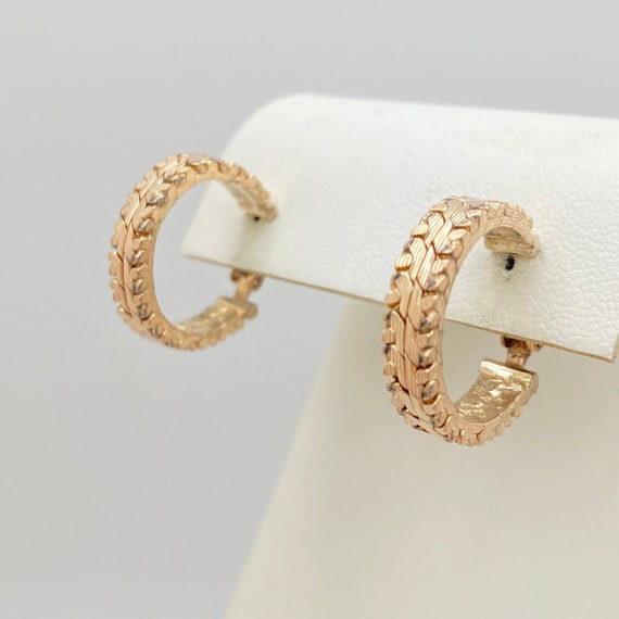 12K Gold Filled Textured clip on hoops - 19mm hoops