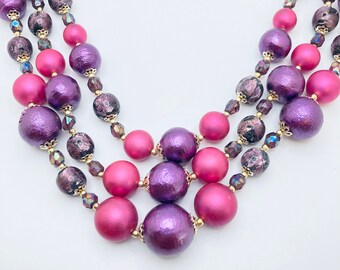 JAPAN Purple Beaded Necklace