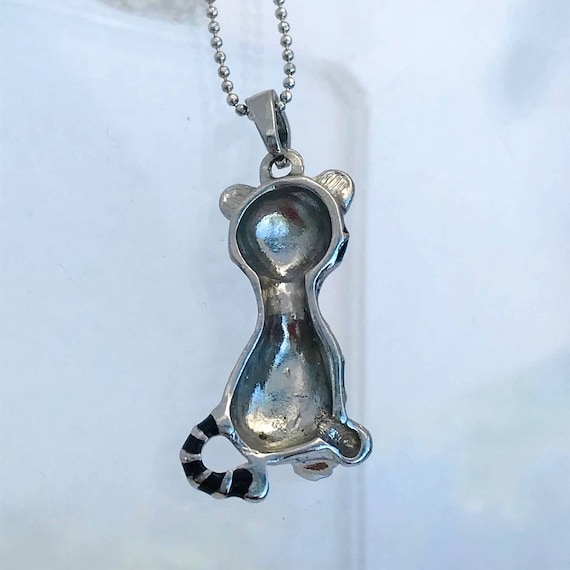 Sterling Silver Hangs From Tail Cat Pendant Sterling Silver Hangs From Tail Cat Pendant