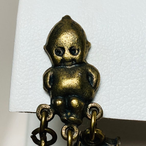Vintage Baby Earrings - Bronze Baby Earrings - Ba… - image 5