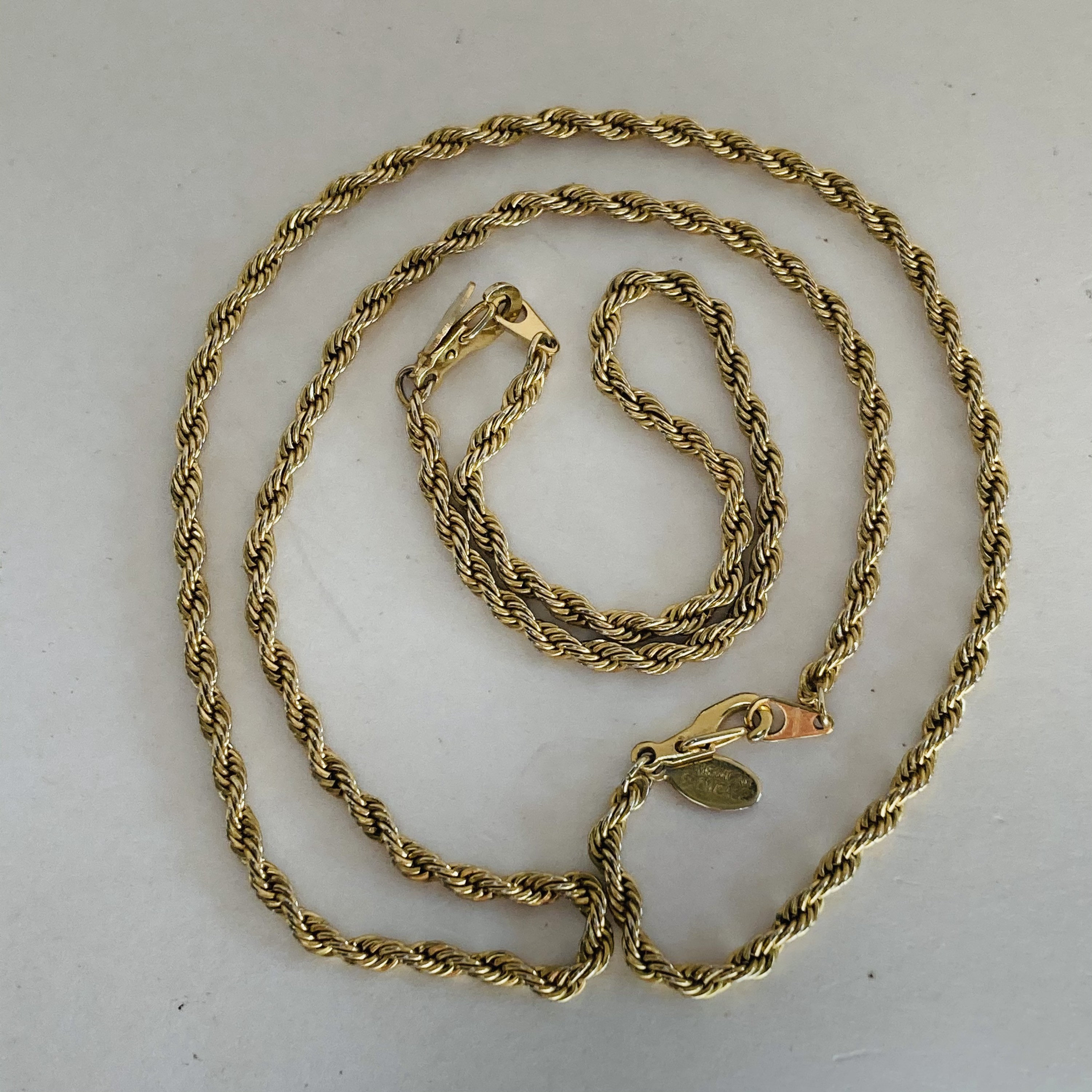 AMERICAN SHOWCASE Gold Tone Rope Chain Necklace and Bracelet Etsy