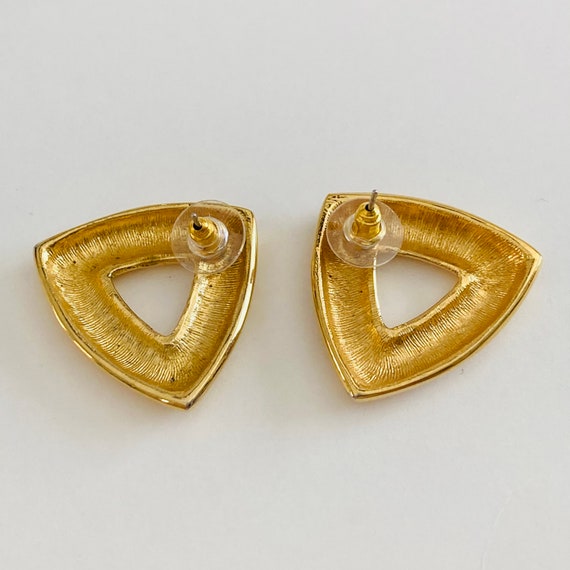 1990s MONET Golden Triangle Earrings - Monet Pier… - image 9