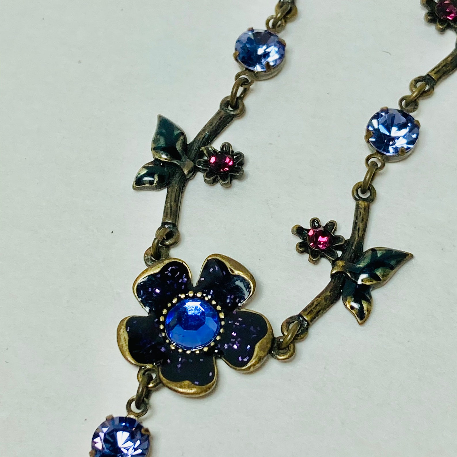 AVON Purple Flower Necklace Antique Bronze Tone Floral Y Etsy