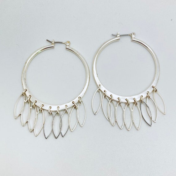 38mm Silver Tone Hoops - image 2