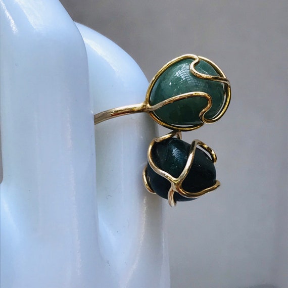 Size 7 Jade green ring - Wire wrapped ring - image 5