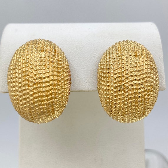 1960s SARAH COVENTRY GoldensTextured Earrings - c… - image 1