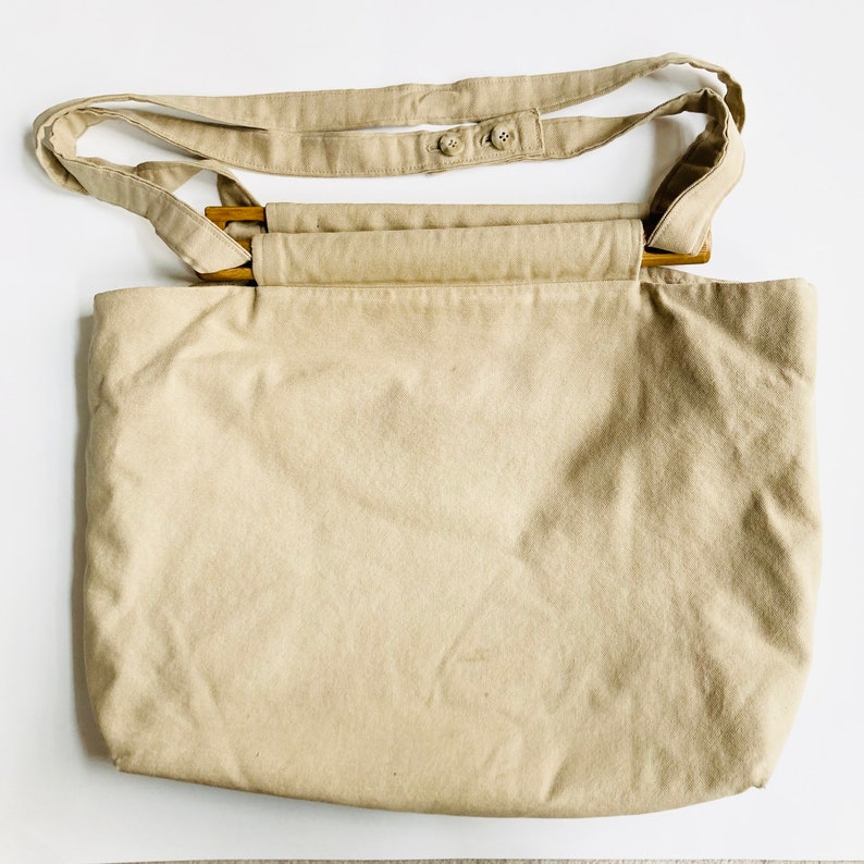Vintage Tote Bag Handmade Tote Bag vintage fabric bag solid color tote bag canvas tote bag denim tote bag faux suede tote Tan Canvas