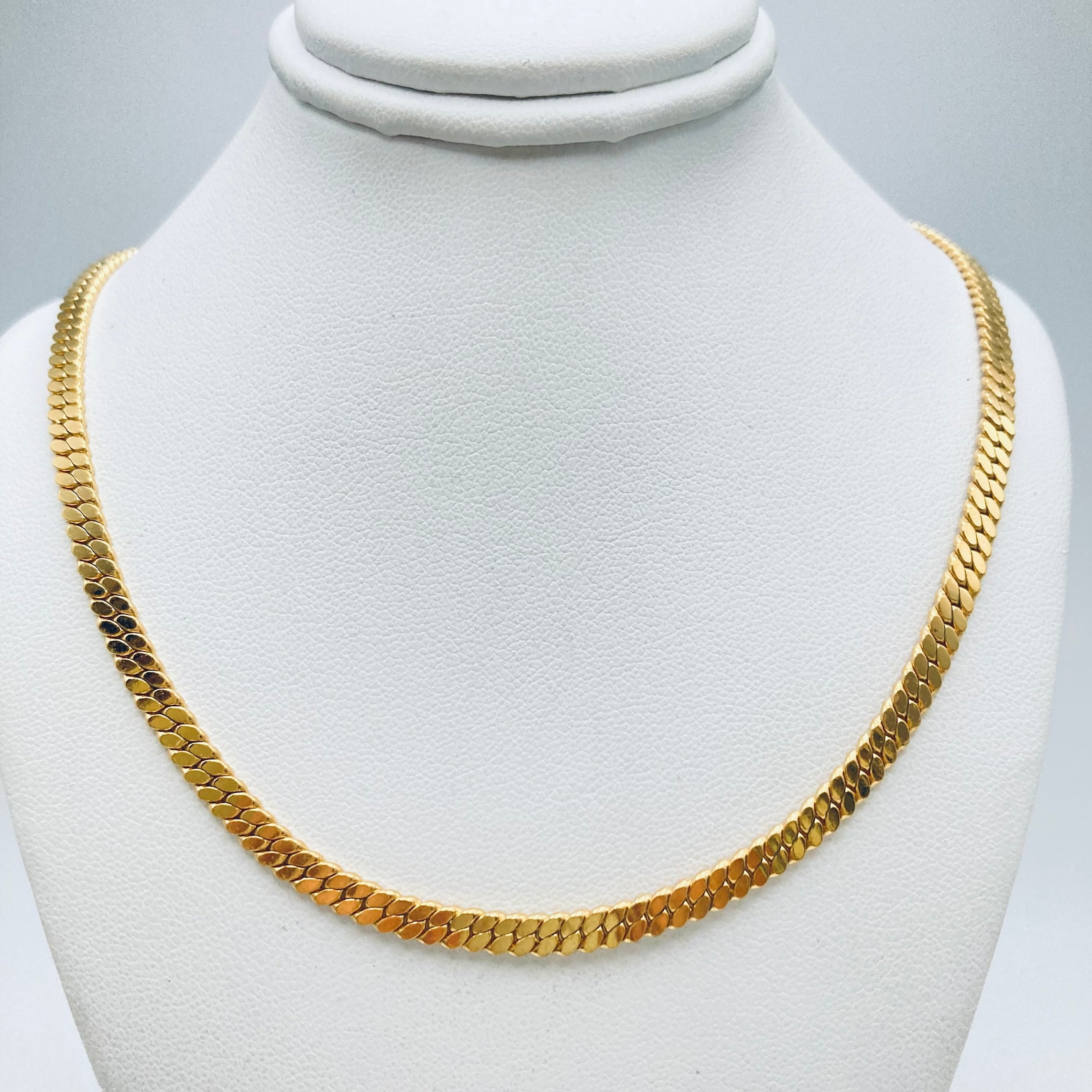 KOREA Herringbone Chain Gold Tone Herringbone Chain Etsy.de