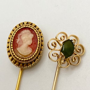 Vintage Stick Pin - Napoleon Coin - Cameo zdjęcie 1