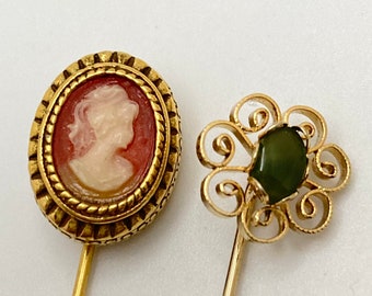 Vintage Stick Pin - Napoleon Coin -  Cameo