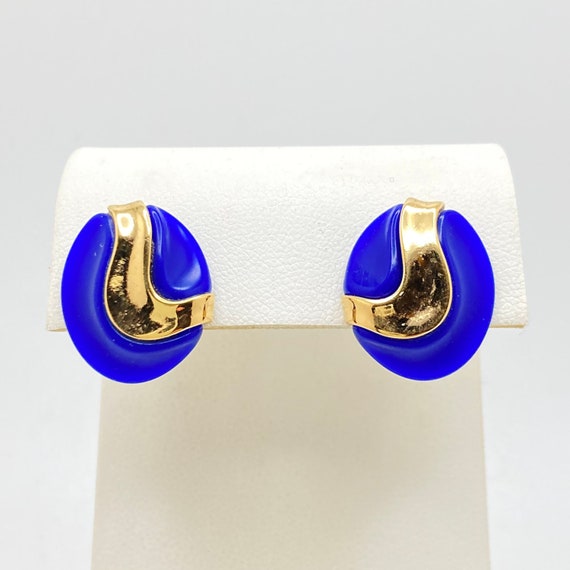 Blue plastic best sale earrings