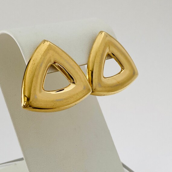 1990s MONET Golden Triangle Earrings - Monet Pier… - image 4