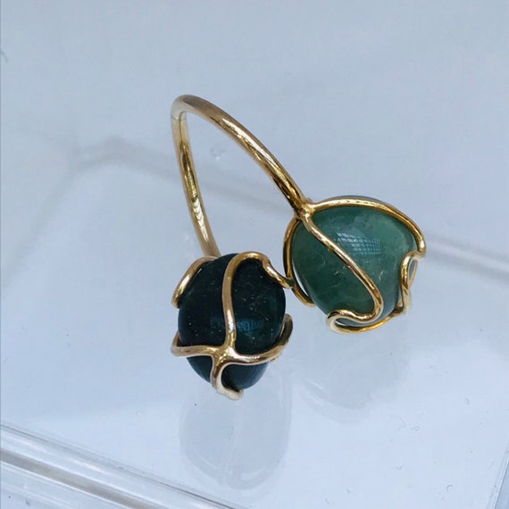 Size 7 Jade green ring - Wire wrapped ring - image 7