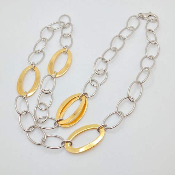 MILOR Stainless Steel Two Tone Chunky Chain