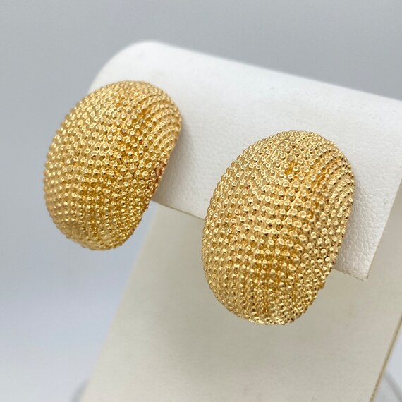 1960s SARAH COVENTRY GoldensTextured Earrings - c… - image 2