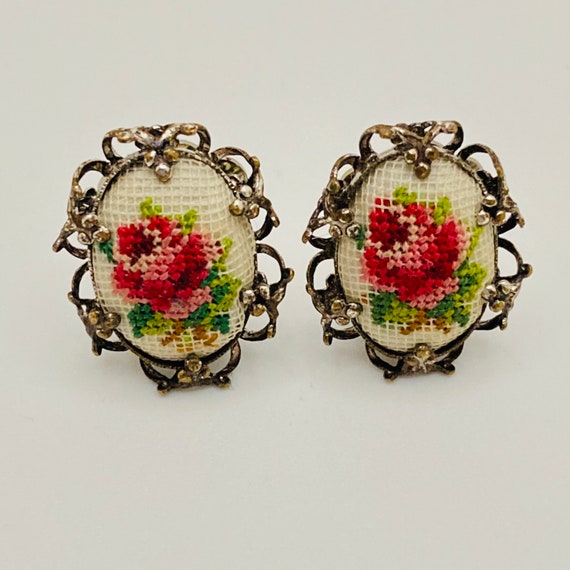 Needlepoint earrings outlet