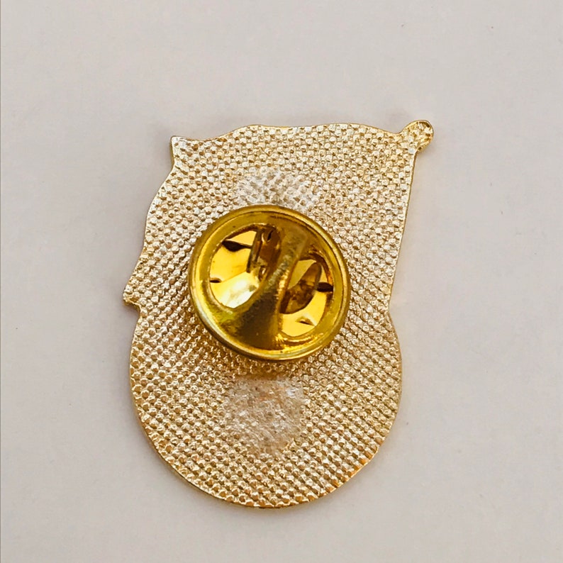 American Flag gold tone Fire Department red white and blue enamel Firefighter Lapel Pin Tie Tack