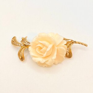 12K Yellow Gold Filled Celluloid Flower Brooch