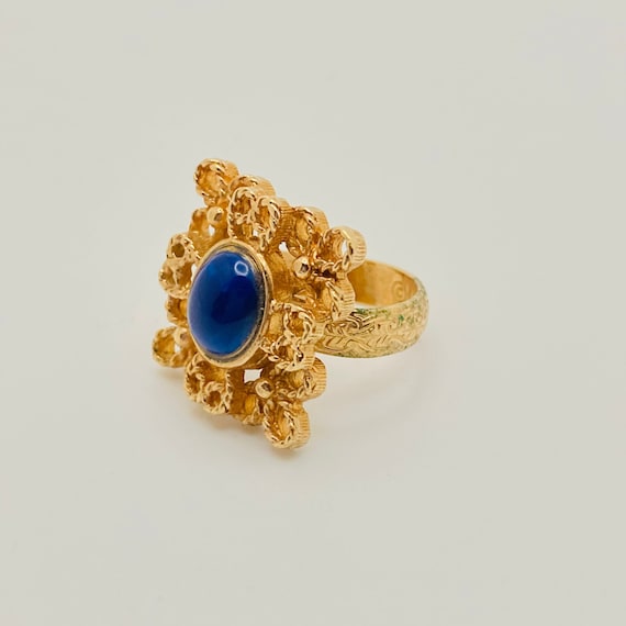 1975 SARAH COVENTRY Victoria Blue Ring - adjustabl