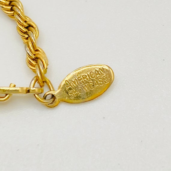 AMERICAN SHOWCASE Gold Tone Rope Chain Bracelet Vintage 7.5 Inch